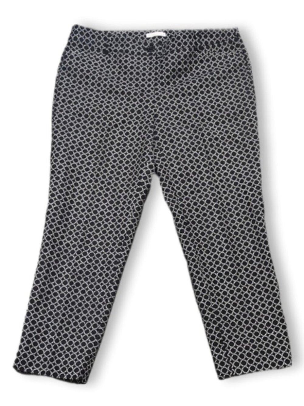 Dalia Capri Trousers Womens Size 10 Black White Geometric Print Pants